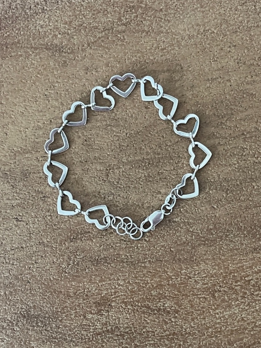 Silver heart chain bracelet
